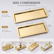 1 pieza Bandeja rectangular plateada, superficie lisa o textura de diente de león, material metálico, antideslizante y duradera, plateada, estilo minimalista y lujoso, adecuada para bandeja de almacenamiento de joyas o exhibición de artículos elegantes, aplicable para cumpleaños, fiestas, bodas y ocasiones de celebración - Plateado - Ver 4
