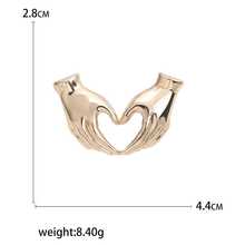 Broche de corazón de mano doble creativo y único, accesorio de suéter/abrigo vintage minimalista y elegante - Broche en forma de corazón - Ver 5