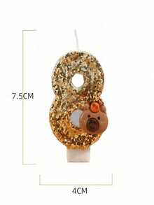 Interesting DIY Capybara Digit Embroidered Shiny Birthday Candles - Made Of Gradient Color Wax, Luxurious Digit Candles For Festive Atmosphere, Alphabetic Shaped Numbers, Suitable For Holiday Celebrations, Parties, Cupcakes And Cake Decorations - Gold - View 8