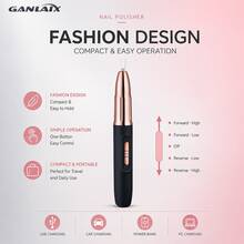 GANLAIX 专业美甲打磨套装，USB 充电式美甲打磨机，300mAh 高容量锂电池，美甲美足套装，家用及美甲沙龙美甲套装，指甲抛光打磨工具 - 黑色 - 查看 5