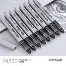 Languo 5pcs Highlighter Pen Set In White, Black, Silver, Gold, High-Quality Professional Super Black Ink Pens 4/6/9/12/21pcs Metal Clip Smooth Writing Fine Tip Markers, Watercolor Pens, Drawing Pens For Master Artists - Sets - View 11