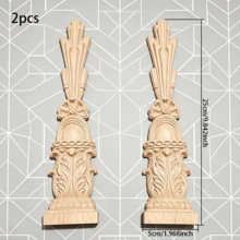 2pcs Solid Wood Carving Stigma, Woodworking Supplies, Home Decorations, Suitable For Cabinets, Doors And Windows, Furniture, Background Walls, Porches, Offices And Other Decorations, Holiday Decorations, DIY Decorations. - Multicolor - View 14
