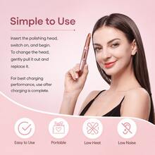 GANLAIX Professional Nail Drill Kit, USB Rechargeable Nail File Drill, 300mAh Lithium Battery High Capacity, Manicure & Pedicure Set, Home And Salon Nail File Kit, Nail Buffer Polishing Tools - Pink - View 3