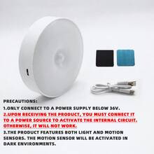 1 个 LED 运动传感器夜灯 - 柔和暖白色，即时开启，适用于走廊和浴室。易于使用，自动传感器，无需切换，适用于床边、卧室、育儿室、橱柜、楼梯。白色简约设计，暖色/白色灯光，迷你便携，USB 供电，内置电池 - 白色 - 查看 3