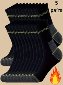 5 pares de calcetines de tripulación resistentes a la humedad y al olor para hombres, calcetines de tobillo bajo para deportes, trabajo y todas las estaciones - Multicolor - Ver 5