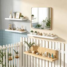 No-Drill Wall Shelf, Storage Organizer For Living Room, Bedroom, Dining Room, Bathroom, Kitchen, Study, Garden, Easily Create A Tidy Space, Convenient Installation Without Drilling! - New White - View 7