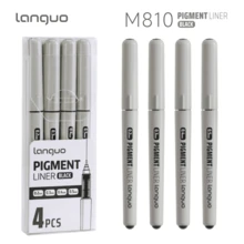 Languo 5pcs Highlighter Pen Set In White, Black, Silver, Gold, High-Quality Professional Super Black Ink Pens 4/6/9/12/21pcs Metal Clip Smooth Writing Fine Tip Markers, Watercolor Pens, Drawing Pens For Master Artists - Sets - View 10