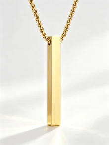 OBOVAY 1pc Minimalist Style Multi-Purpose Hip Hop Geometric Pendant Long Necklace - Multicolor - View 2