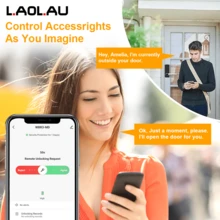 L.A.OL.A.U LAO LAU Smart Door Lock With Handle, 5-In-1 Keyless Entry Fingerprint Door Lock, Tuya WiFi App Control, Touchscreen Keypad, IC Card And Mechanical Key Unlock, Reversible Aluminum Alloy Electronic Lock For Home, Hotel, Apartment And Office - Multicolor - View 9