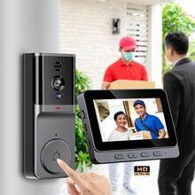 Wireless Video Doorbell 4.3 Inch IPS Screen No WiFi Needed 2 Way Audio Night Vision 128G SD Card Support Intercom Security Door Camera For Home Apartment Entry Popular Home Security Gear Perfect Gift For Homeowners Renters Families - View 2