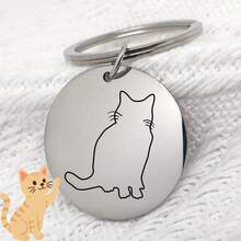 Minimalist Pet Hanging Collar Accessory, Classic Stainless Steel Dog Tag, Compatible With Pet Collars, Simple Style Suitable For Various Looks, Easy To Detach And Replace, Practical Daily Accessory For Home Cats And Dogs - Multicolor - View 4