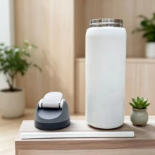 32oz/945ml Stainless Steel Insulated Travel Cup Double Drinking Ports Prevent Leakage, Keep Warm Or Cool, Multiple Colors Available, Energetic Hydration Without Burden, Suitable For Sports/Commuting/Daily Use - trắng - Xem 7