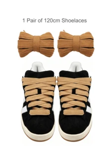 1 Pair Wide Flat Shoelaces (120cm/47.24"), Suitable For Sports Shoes/Unisex Casual Shoes/White Shoes/Basketball Shoes/Training Running Shoes, Summer Vacation, Graduation Party, Back To School Season - Multicolor - View 13