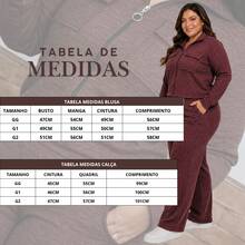 Women's Plus Size Ribbed Knit Set With Front Zipper And Pockets, Elastic Waist Pants, Casual Fashion - Óxido marrón - Ver 7