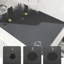 1/10Pcs Tapete de Secado de Platos con Estampado de Flores de Primavera para Encimera de Cocina, Tapetes de Drenaje Resistentes al Calor con Respaldo de Goma Antideslizante, Tapete de Drenaje Super Absorbente que Oculta Manchas, Almohadilla de Estante de Platos Fácil de Limpiar - Negro - Ver 10