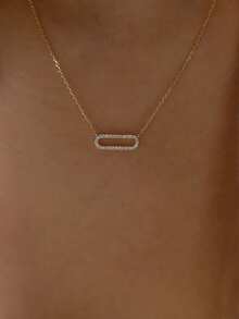 Rhinestone trang trí mặt dây chuyền vòng cổ - Vàng - Xem 3