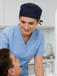 1 Stück Unisex einfarbige elastische schnell trocknende Krankenschwester Kappe, atmungsaktiv schweißabsorbierend Medizinische Arbeitskappe für alle Jahreszeiten für Ärzte, Zahnärzte, Krankenhäuser, Pflegezentren - mehrfarbig - Übersicht 5