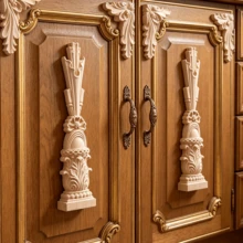2pcs Solid Wood Carving Stigma, Woodworking Supplies, Home Decorations, Suitable For Cabinets, Doors And Windows, Furniture, Background Walls, Porches, Offices And Other Decorations, Holiday Decorations, DIY Decorations. - Multicolor - View 4