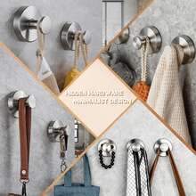 1 pièce Crochet à ventouse ultra-résistant, convient pour la douche, la salle de bain et la cuisine - Porte-serviette mural sans perçage, technologie à vide, capacité de charge 5 kg sur verre, miroir, carrelage, surface lisse, imperméable et anti-rouille, noir mat - Rangement pour gant de toilette, peignoir, manteau - Multicolore - Voir 9