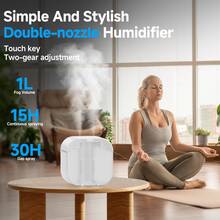 1000ML Dual Mist Humidifier, 7-Color Lamp Aroma Diffuser, Transparent Water Tank With Water Level Indicator, Quiet Operation, Suitable For Bedroom, Study, Dorm, Office - 1PC - View 4