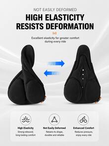 Funda para sillín de bicicleta, cojín de asiento de bicicleta cómodo y transpirable, almohadilla de asiento de ciclismo acolchada de esponja suave antideslizante para viajes, bicicleta de montaña y de carretera, accesorios y equipos para bicicleta para mujeres y hombres - A - Ver 9