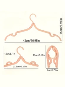 可折疊塑膠衣架 5/10/20 入組裝，便攜省空間衣物掛鉤，輕量旅行配件，適用於行李箱、衣櫥、郵輪、度假、夏季及開學季，隨機配色 - 彩色 - 查看 3
