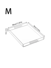 1pc Transparent Acrylic Tray, Modern Minimalist Desktop Organizer, Light Luxury Style, Suitable For Perfume, Skincare, Bathroom Countertop, Coffee Table And Kitchen Storage, Multi-Functional Home Decor Tray - Transparent - View 8
