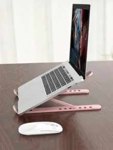 1pc 6-Level Adjustable Angle Laptop Stand - Compatible With Most Laptops, Height Adjustable; Portable Laptop Stand; Extra Large Foldable Desktop Stand; Ergonomic Design Tablet & Phone Holder With Stand Base, Office Desk Accessory - Laptop Stand - View 2