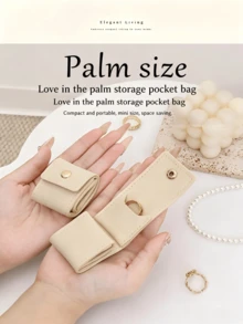 Minimalist Portable Compartment Jewelry Bag, Ring Storage Pouch, Small Travel Jewelry Organizer Bag For Earrings And Accessories - Multicolor - View 1