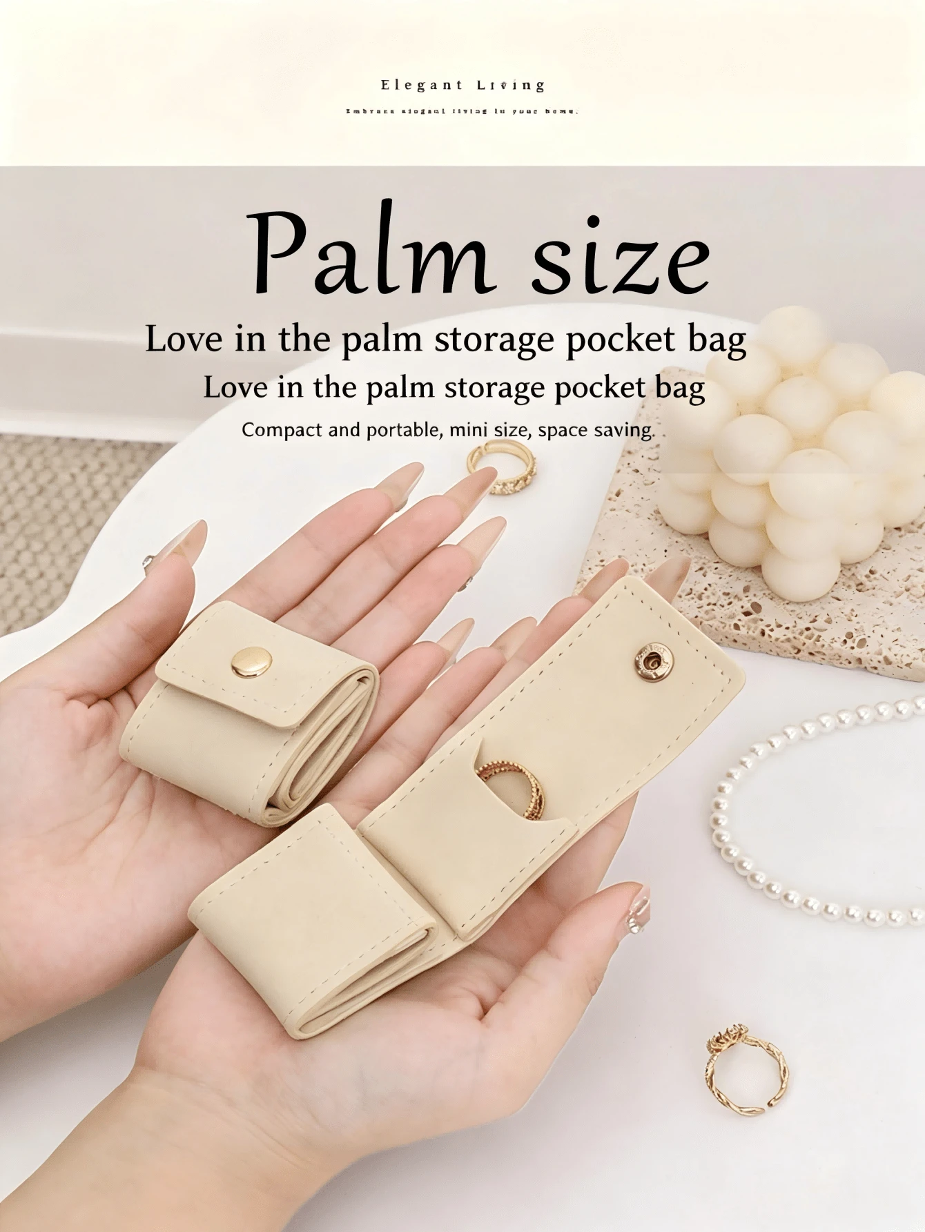 Minimalist Portable Compartment Jewelry Bag, Ring Storage Pouch, Small Travel Jewelry Organizer Bag For Earrings And Accessories - Multicolor - View 1