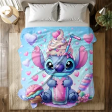 Chăn nỉ in họa tiết hoạt hình Disney Stitch, chăn điều hòa - chăn chần bông 100% polyester, in kỹ thuật số - bộ đồ giường thoải mái cho mọi mùa, quà tặng lý tưởng cho bạn bè và gia đình, chăn nỉ mềm mại - có nhiều kích cỡ, siêu mềm, phù hợp cho sofa/giường, thiết yếu cho mọi mùa - Nhiều màu - Xem 7