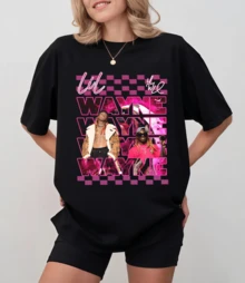 Lill Waynes Hip-Hop Style Printed T-Shirt For Women - Black - View 11