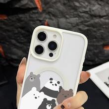 マグネット式黄ばみ防止 | 高級感あふれる2in1アクリルマグネット式スマホケース！スタイリッシュで手触りも良く、実用的な保護機能とマグネット式・耐衝撃設計を融合させた、高級感あふれるケースです。 熊 パンダ グレーの熊 白い熊 黒い熊 茶色の熊ケース  11 すまほ ケース 家族、恋人、友人、そして子供たちへのプレゼントに最適です。 Apple  Air/ 13 pro/16 Plus/12/17e/16/15 Pro/12 Pro Max/17/11 Pro/13/14 Pro Max/16e/17 Pro/16 Pro/14 Pro/17 Pro Max/11 Pro Max/15 Plus/15 Pro Max/16 Pro Max/12 Pro/15/14 Plus/14/13 Pro Max - グレー - チェックする 5