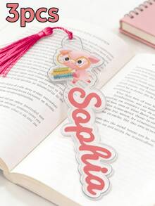 1/3/5 piezas Marcapáginas de acrílico personalizado con borla, Marcapáginas de animal con nombre personalizado, Marcapáginas de lectura de dibujos animados lindos para niños, estudiantes y maestros, Marcapáginas de texto personalizado, Accesorios de libros de acrílico, Artículos personalizados, Regalo para maestros, Recompensa de aula, Regalo de regreso a la escuela, Regalo para amantes de los libros, Accesorios de lectura para mujeres y hombres, Marcapáginas personalizable para libros, Regalo único de graduación, cumpleaños y Navidad, Marcapáginas de animal lindo para lectores, Útiles escolares, Decoración de libros - Multicolor - Ver 15