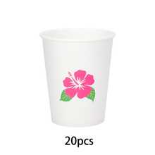 20/30pcs Hawaii Tropical Party Paper Cups, Disposable Cups With Flamingo, Pineapple, Hibiscus & Palm Tree Designs, Aloha Themed Drinkware For Luau, Pool & Summer Parties - View 10