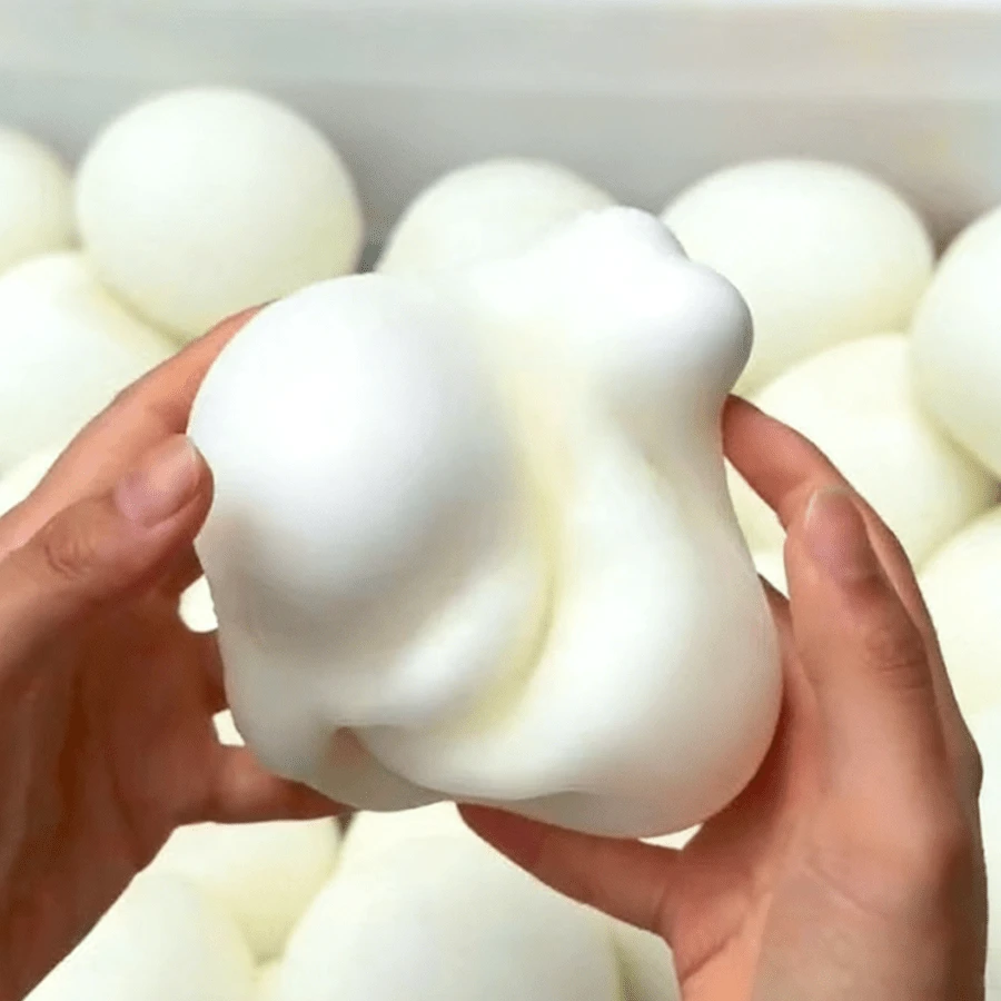 Extra Large Japanese Style Malleable Steamed Bun Slow Rebound Stress Relief Squeeze Toy, Soft TPR Bread Squeeze Ball Sensory Toy, Desk Decor, Squishy Toy