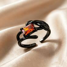 Gothic Retro Spider & Butterfly Open Ring - Black - View 5