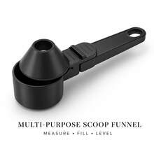 1pc Multifunctional Coffee Scoop Funnel, Plastic Coffee Measuring Spoon With Funnel, Black Coffee Powder Scoop, Kitchen Coffee Tool, Suitable For Home, Office, Travel, Gift For Men, Gift For Boyfriend, Men's Birthday Gift - Multicolor - View 4