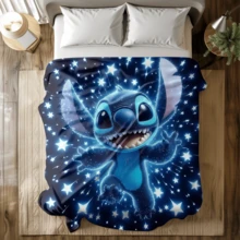 Chăn nỉ in họa tiết hoạt hình Disney Stitch All-Star, chăn phủ điều hòa - 100% polyester dệt chần bông, in kỹ thuật số - bộ đồ giường thoải mái phù hợp cho mọi mùa, hoàn hảo để ngủ trưa, cắm trại, du lịch - món quà lý tưởng cho bạn bè và gia đình, chăn nỉ thoải mái - có nhiều kích cỡ, siêu mềm, phù hợp cho sofa/giường, thiết yếu cho mọi mùa - Nhiều màu - Xem 3