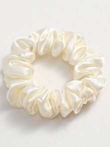 4/12/20/30pcs Petits élastiques à cheveux en satin de soie blanc pour femmes, 6cm/2.36in Bandes élastiques à cheveux françaises, convenant pour l'été, la plage, le mariage et autres occasions, accessoires pour cheveux de femmes et filles, convenant pour la queue de cheval, cadeaux de vacances chouchou élastique en caoutchouc - Blanc - Voir 4