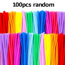 100pcs Mixed Color Soft Fiber Strands, Suitable For Handmade Decoration, Crafts And Project Making, Random Colors, Great For Flower & Animal Shapes - Mixed Colors 100pcs - View 8