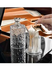 1PC Living Room Toothpick Box Advanced Sense Glacier Grain Household Dust Storage Box Toothpick Can Floss Can Cotton Swab Box Toothtip Holder - Multicolor - View 5