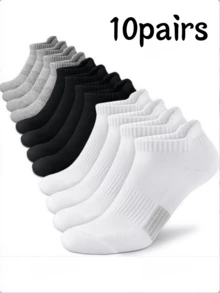 5/10 paires de chaussettes de sport pour hommes noires et blanches pour l'extérieur, printemps/été - Multicolore - Voir 4