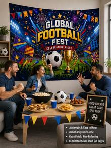 1 buah Latar Belakang Pesta Bertema Sepak Bola, Spanduk Karnaval Sepak Bola Dunia, Latar Belakang Foto, Cocok untuk Pesta Piala Dunia, Bar Olahraga, Hari Pertandingan, Pesta Ulang Tahun, dan Dekorasi Dinding Rumah - Beraneka warna - View 6