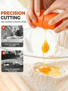 1pc Egg Shell Separator, Convenient Kitchen Baking Tool For Breakfast, Dinner, And Party Use - Multicolor - View 6