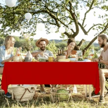 1pc Italian Flag Disposable Plastic Tablecloth, Red White Green, Suitable For Home Party, Kitchen Decor & Supplies, Multiple Sizes Available - A - View 6
