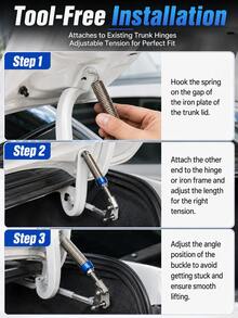 Mecanismo de resorte metálico ajustable universal para lograr la apertura automática de la tapa del maletero del automóvil - A - Ver 7
