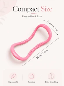 1 pieza Anillo de yoga ergonómico estirador de espalda con puntos de masaje, anillo de pilates de arco doble para alivio del dolor de cuello, hombros y espalda baja, rodillo de masaje corporal de tejido profundo y herramienta de entrenamiento de flexibilidad - Multicolor - Ver 4
