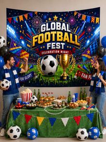 1 buah Latar Belakang Pesta Bertema Sepak Bola, Spanduk Karnaval Sepak Bola Dunia, Latar Belakang Foto, Cocok untuk Pesta Piala Dunia, Bar Olahraga, Hari Pertandingan, Pesta Ulang Tahun, dan Dekorasi Dinding Rumah - Beraneka warna - View 4