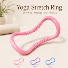 1 pieza Anillo de yoga ergonómico estirador de espalda con puntos de masaje, anillo de pilates de arco doble para alivio del dolor de cuello, hombros y espalda baja, rodillo de masaje corporal de tejido profundo y herramienta de entrenamiento de flexibilidad - Multicolor - Ver 7